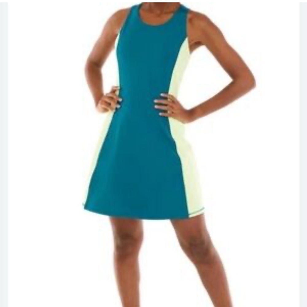 ZELOS Teal and Light Yellow Dress